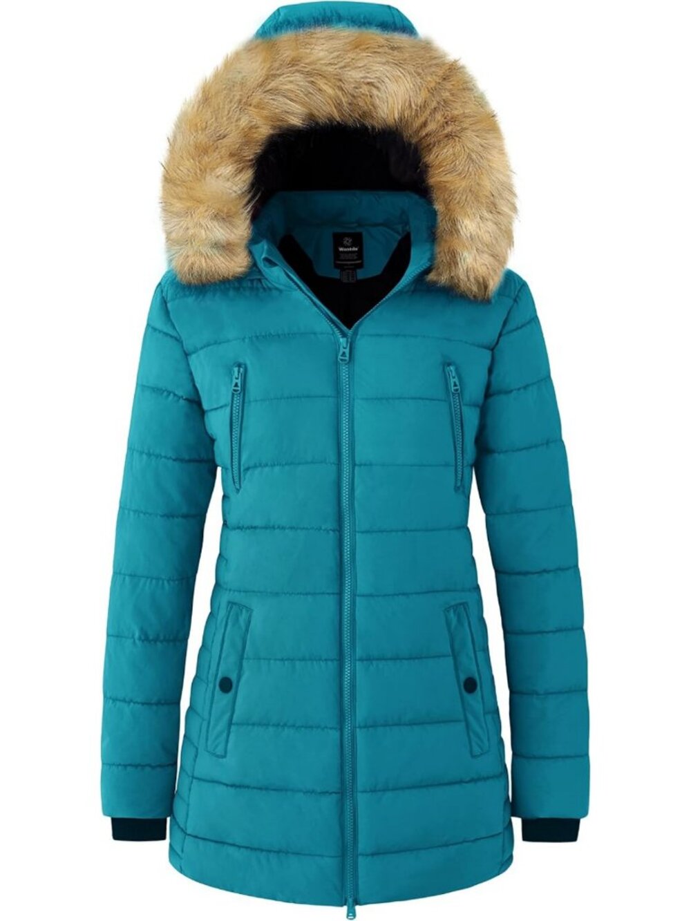 Cozy Women's Heavy Puffer Jacket with Faux Fur Hood - Warm Winter Coat